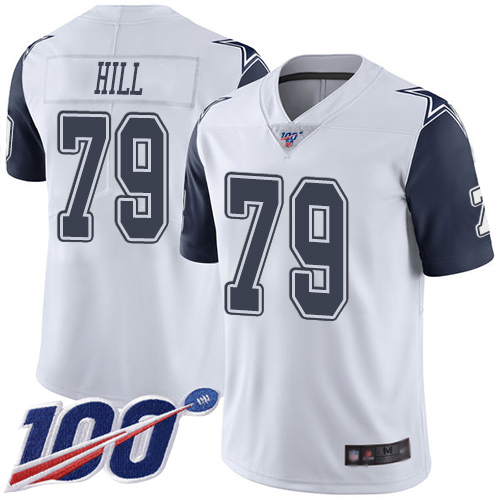 Men Dallas Cowboys Limited White Trysten Hill #79 100th Season Rush Vapor Untouchable NFL Jersey->dallas cowboys->NFL Jersey